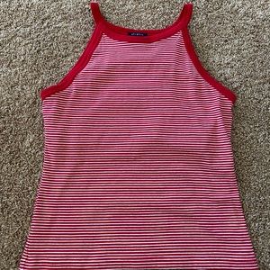 Red and White Striped Tank Top